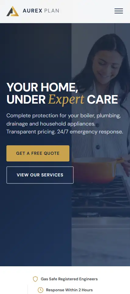 Aurex Plan mobile website preview