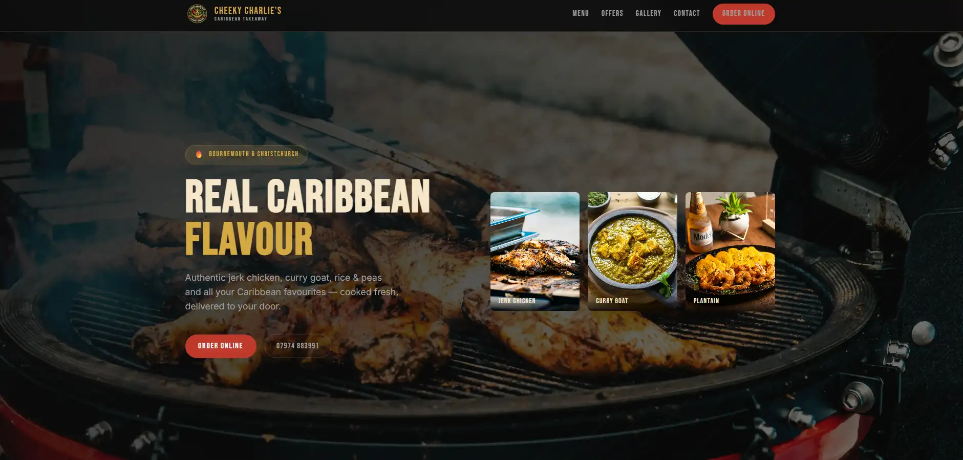 Cheeky Charlies desktop website preview