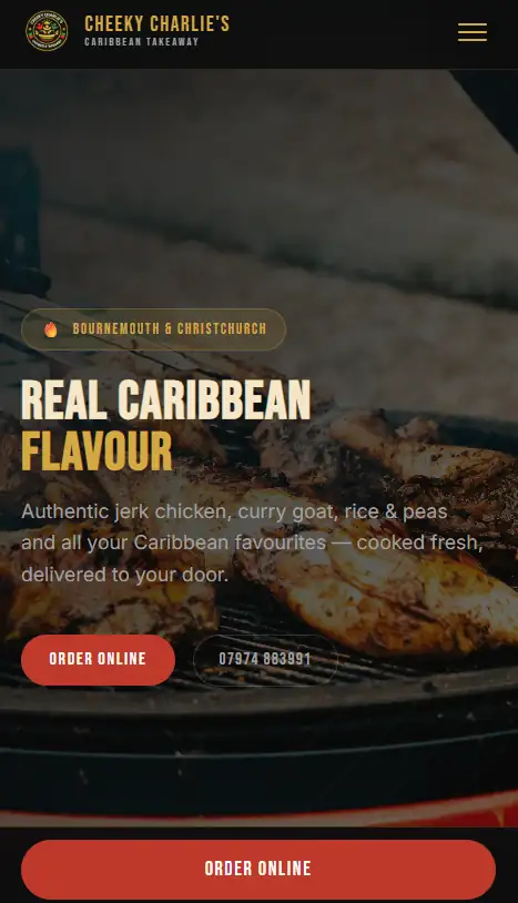 Cheeky Charlies mobile website preview