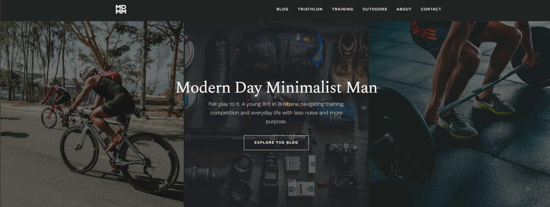 Minimalist Modern Day Man website desktop preview