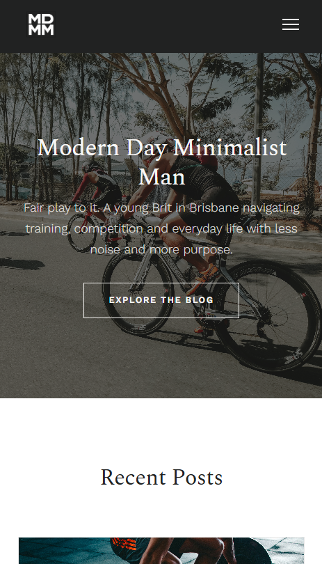 Minimalist Modern Day Man website mobile preview