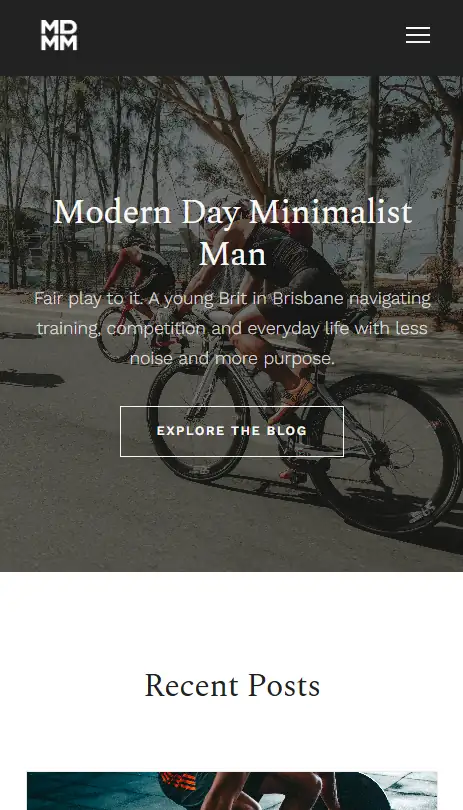 Minimalist Modern Day Man mobile website preview