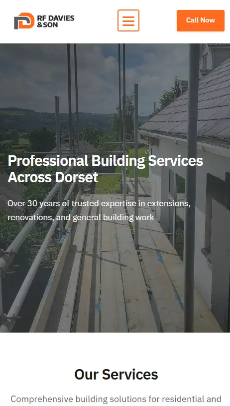 RF Davies and Son mobile website preview